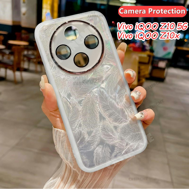 Dành Cho Vivo iQOO Z10 5G 2025 Lấp Lánh Họa Tiết Lông Vũ Silicon Mềm Cho Vivo iQOO Z10 iQOO Z10x Viv
