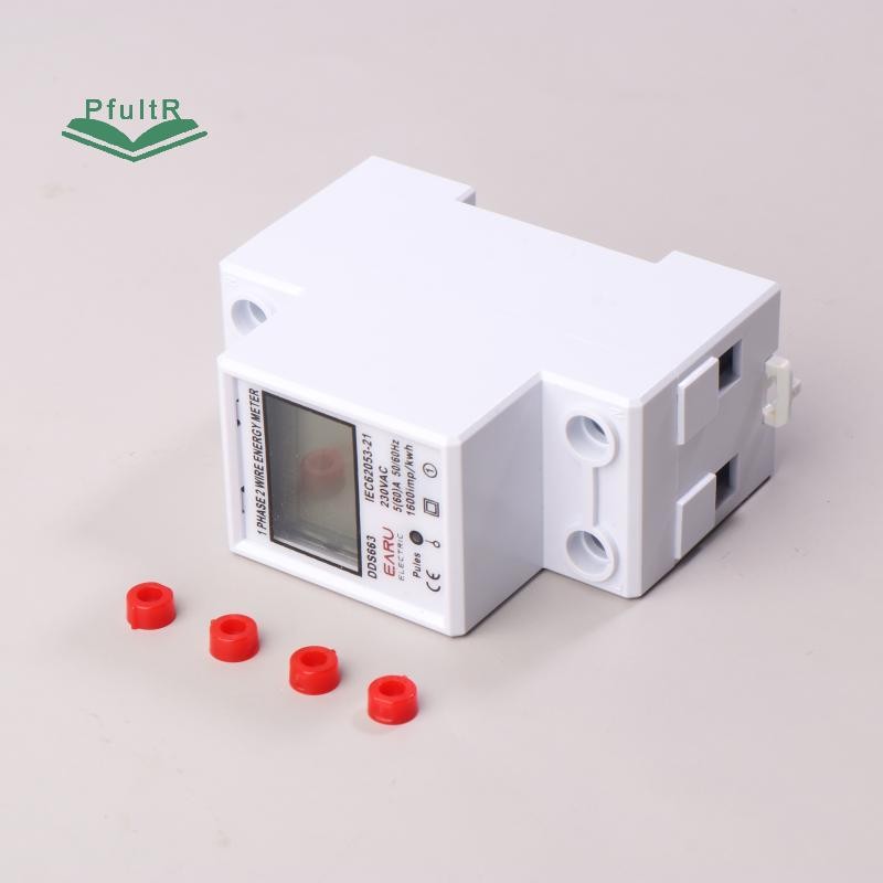 PfultR AC 220V 60A 50Hz Màn hình kỹ thuật số LCD Đồng hồ đo năng lượng điện một pha KWH AC Kỹ thuật 