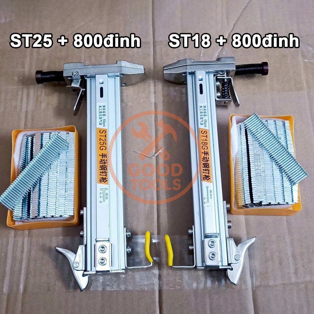Dụng Cụ Đóng Đinh ST18 ST25 Đóng Đinh Bê Tông Tự Động Liên Hoàn Đóng Nẹp Điện Kèm 800 Đinh Búa Đóng 