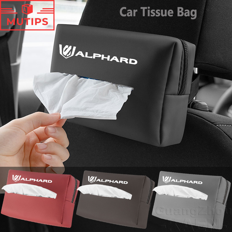 Toyota Alphard Ghế Ô Tô Lưng Da Hộp Đựng Khăn Giấy Tự Động Tấm Che Nắng Khăn Giấy Túi Bảo Quản Cho 4