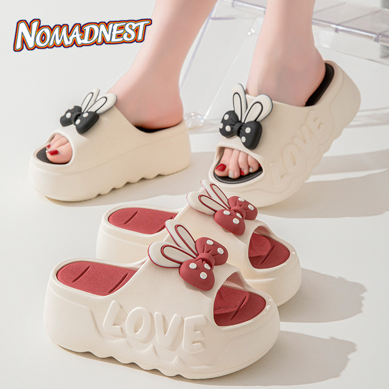 NOMADNEST Dép đi ngoài trời cho nữ dép tăng chiều cao đế dày dễ thương Mới Dép đi trong nhà không trơn trượt