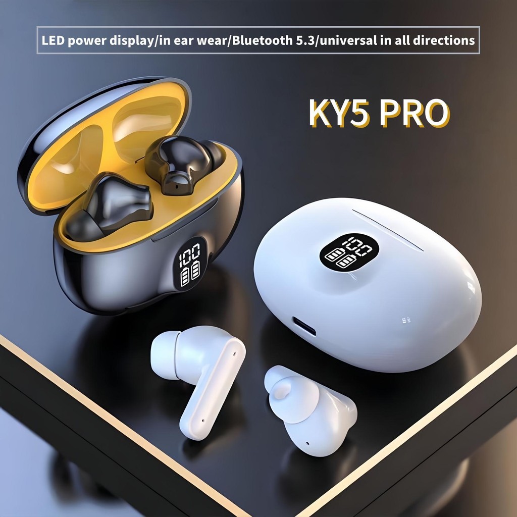 Nút tai silicon không dây Bluetooth KY5 Pro, màn hình kỹ thuật số nguồn LED, micrô tích hợp, gọi độ phân giải cao, điều khiển cảm ứng vân tay