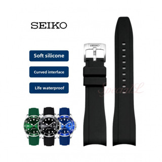 Dây đeo đồng hồ silicone mềm cho Seiko 5 - Cao su chống nước, vừa vặn cong, 18-22mm, khóa chốt & khóa bướm - Nhẹ & bền cho nam và nữ