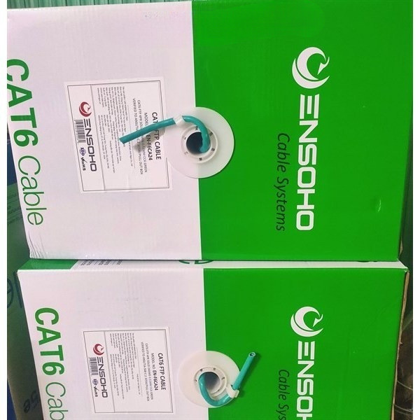 Cáp mạng Ensoho FTP-  Cat6E (EN-F6CA24) 305M màu xanh lá chống nhiễu