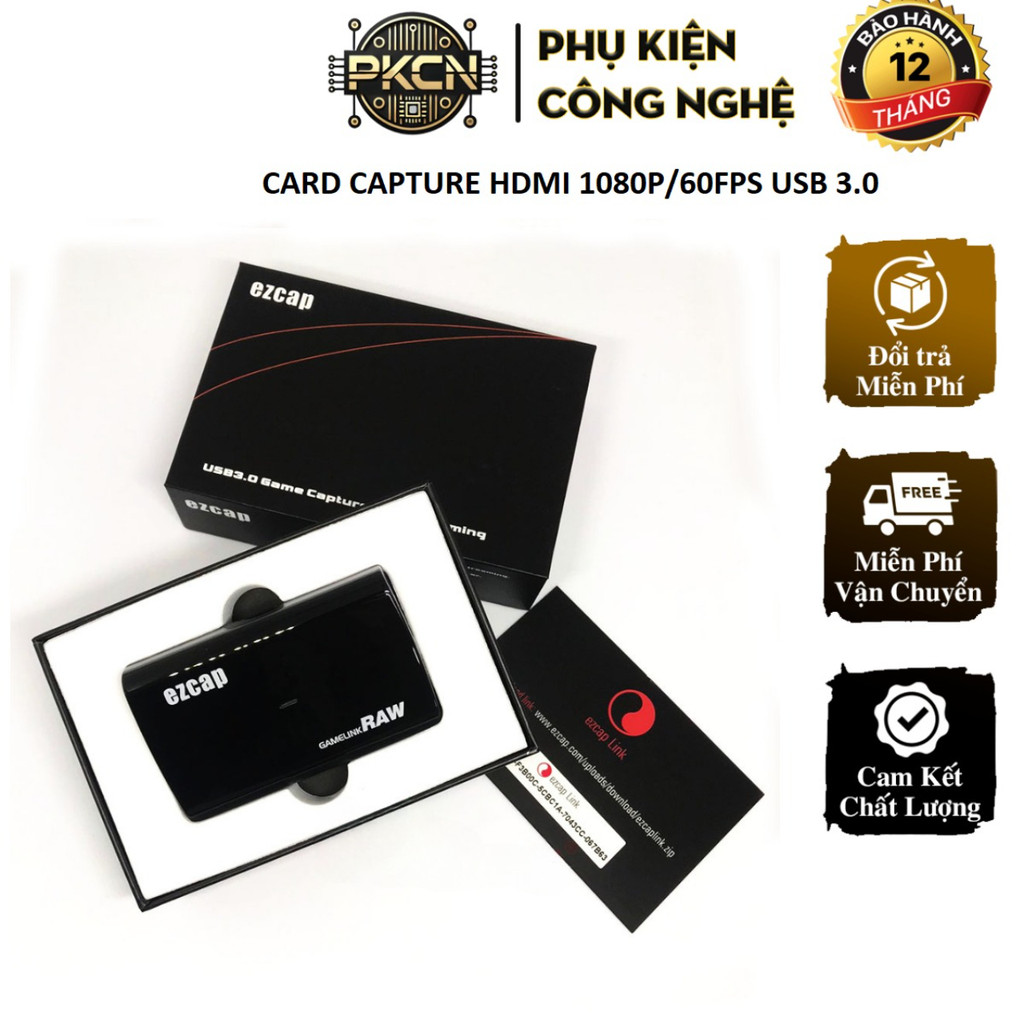 Card Capture HDMI 1080p/60fps USB 3.0 – Live Stream Mượt, Hình Ảnh Cực Nét