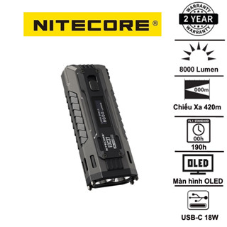 Đèn pin NITECORE EDC37 – Siêu sáng 8000 Lm, pin 8000mAh, sạc nhanh 18W, màn hình OLED