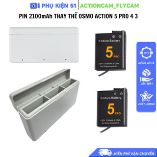 Hộp Sạc Pin Osmo Action 5 Pro 4 3 ,Osmo 360   thay thế theo máy tiện lợi 2100mAh - OEM