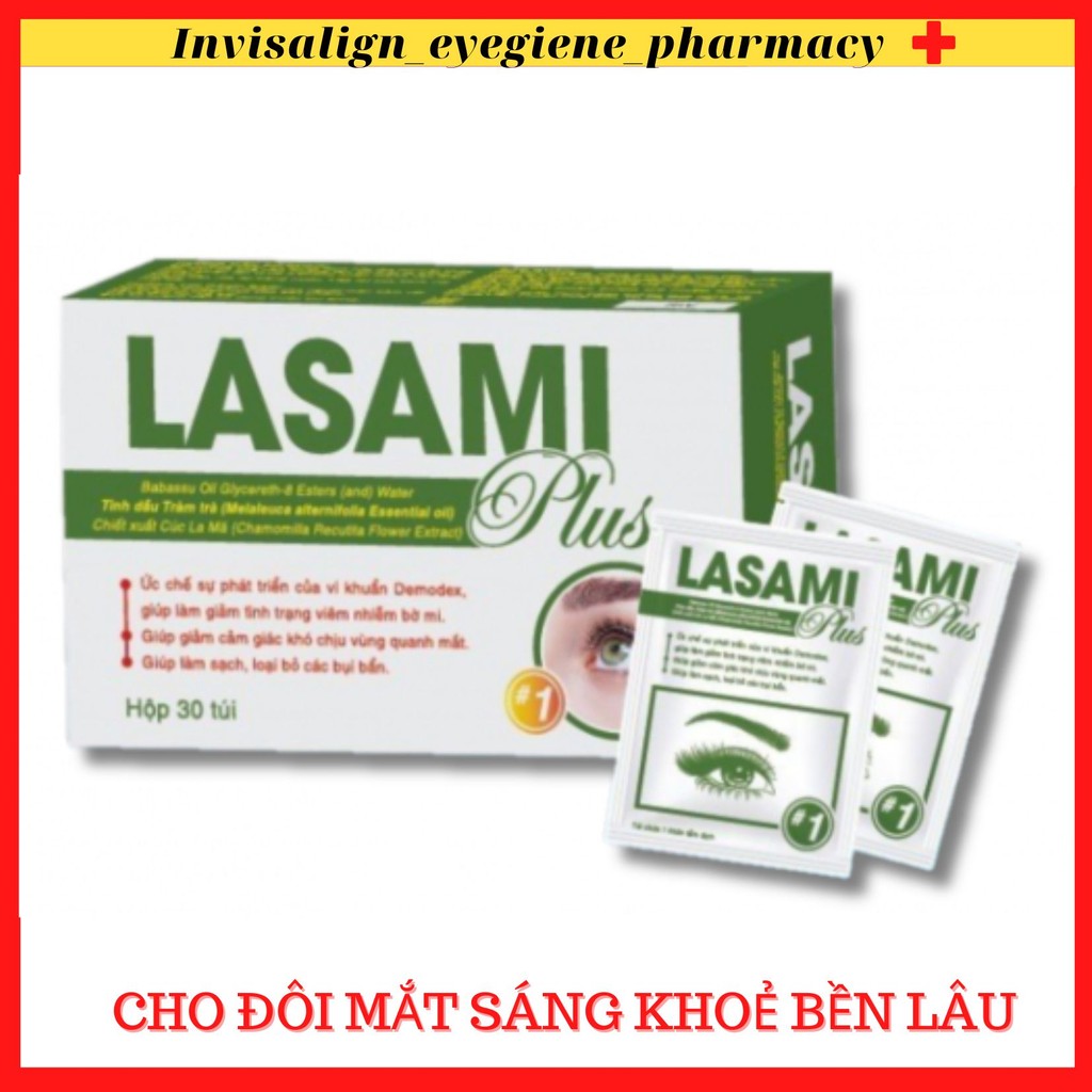 [Chính Hãng Công Ty] Hộp Gạc lau mắt, Miếng Vệ Sinh Bờ Mi Mắt LASAMI Plus ( Dạng miếng) chắp, lẹo ở 