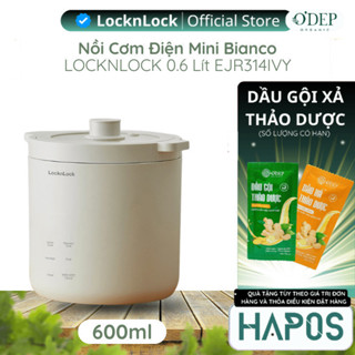 Nồi cơm điện mini 0.6 Lít LocknLock Bianco, Hàng chính hãng, Màu ngà EJR314IVY đa chức năng, phủ men sứ - HAPOS HOME