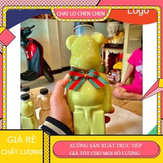 25 Chai nhựa gấu hot trend đựng kẹo, đựng trà sữa siêu đẹp kèm nắp