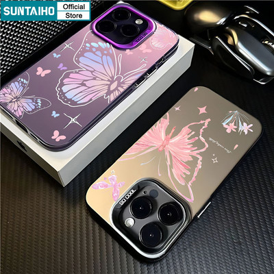 Suntaiho Ốp Lưng iPhone Thẩm Mỹ  Đẹp Họa Tiết Bướm Ốp Điện Thoại IDM Cứng Cao Cấp Chống Sốc Cho iPhone 11 12 13 14 15 16 Pro Max IP