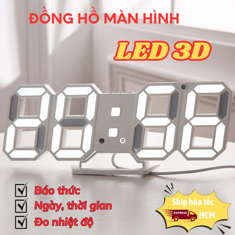 Đồng Hồ LED 3D Joful Home – Hiển Thị Giờ & Nhiệt Độ Rõ Nét, Cảm Biến Âm Thanh, Báo Thức & Decor Phòn