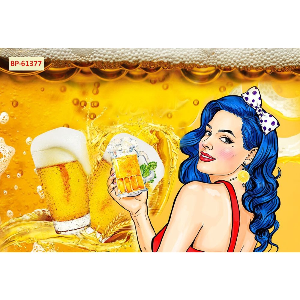 Tranh Vải Lụa 3D Dán Tường Club Bia Hơi-Bia Hà Nội- bar- quán ăn hình ảnh sắc nét ấn tượng thu hút k