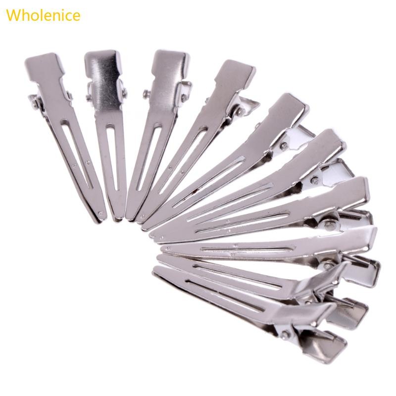 10pcs Modish Flat Metal Single Prong Alligator Hair Clips Barrette For Bows DIY