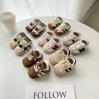 Bé Sơ Sinh Cổ Điển Giày Thể Thao Chữ Nối Bé Giày Chống Trơn Trượt Trăm Đi Bộ Bé Trai Bé Gái Giày Cho Bé 0-18 Tháng
