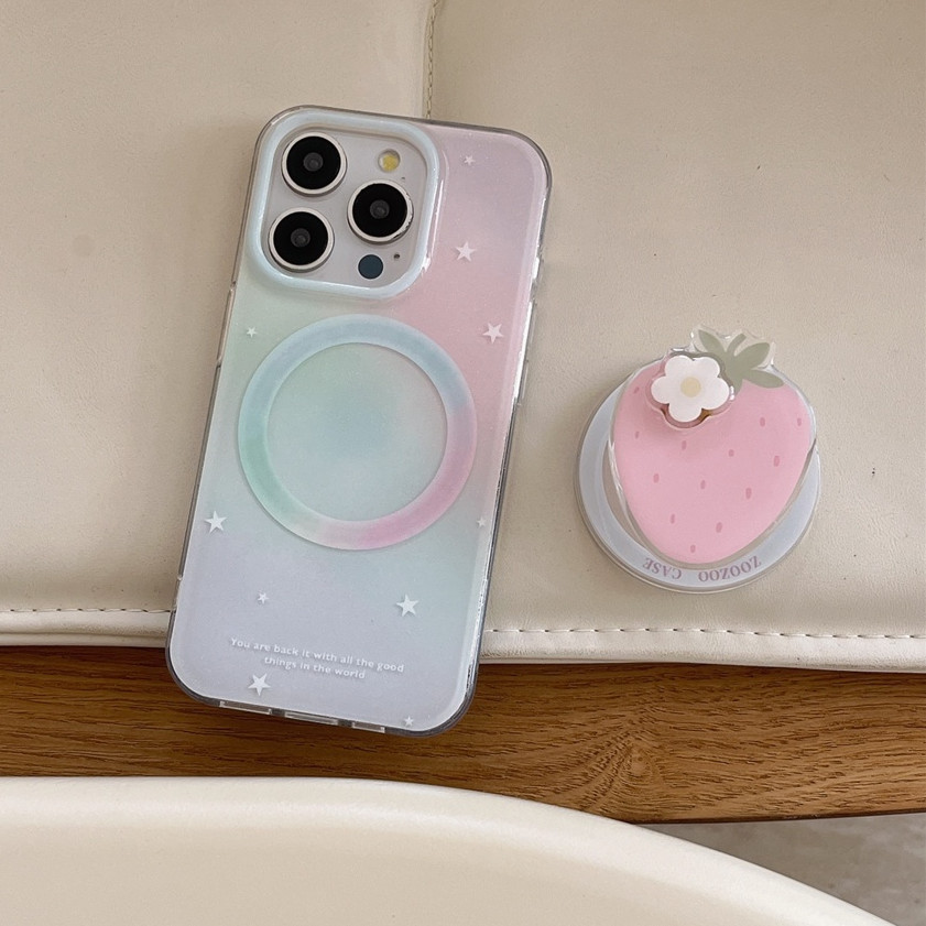 Dành cho iphone Case 16 Pro Max 15 Pro Max 14 Pro Max Ốp điện thoại dâu tây hai lớp