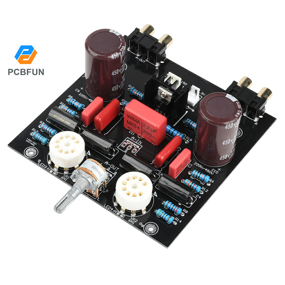 Mô-đun tiền khuếch đại ống chạy bằng máy biến áp Pcbfun 6N1 không có ống AC ​​220V DC