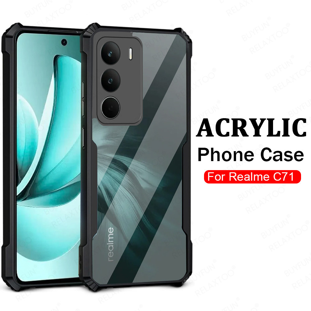 Dành Cho Realme c71 Ốp Lưng Acrylic Trong Suốt Chống Sốc RealmeC71 Realmy C 71 c71 4G Bảo Vệ Toàn Cầ