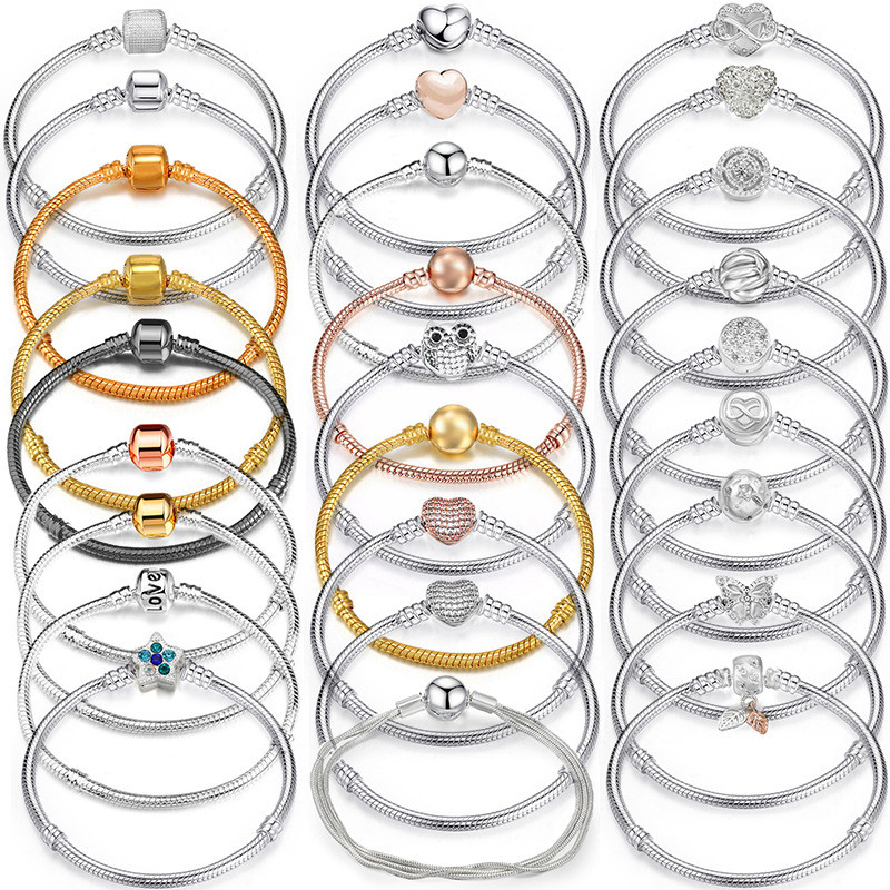 Pandora Vòng Tay Dây Xích Zircon Cổ Điển, Vương Miện, DIY