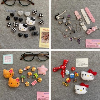  TBRBG 1 Bộ Chủ Đề Đen Trắng KT Mèo Bé Gái Dép Nữ Phụ Kiện Hello Kitty Giày Quyến Rũ Khóa Bộ Lỗ Giày Dép Trang Trí MỚI 