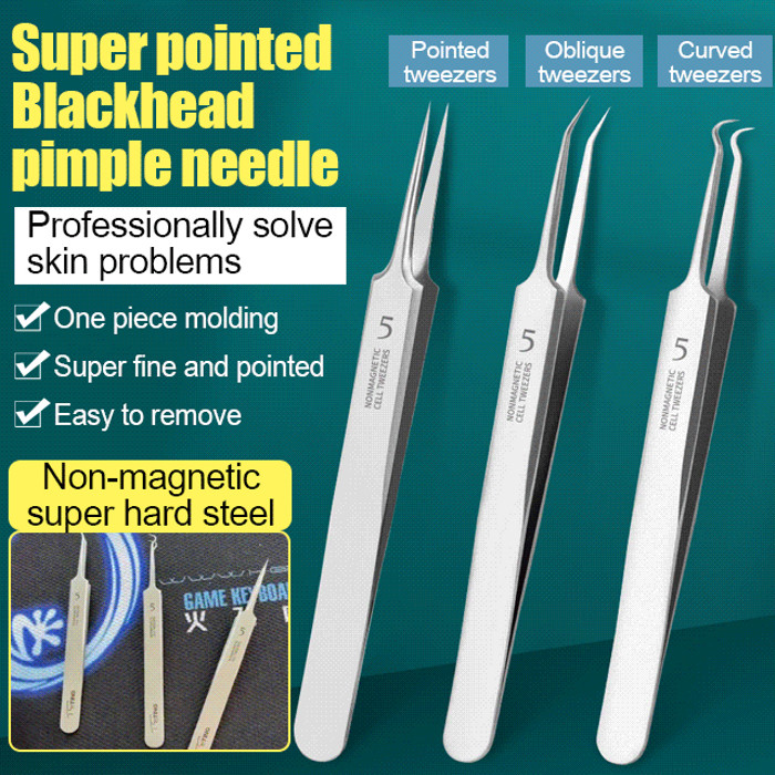 Loại bỏ mụn trứng cá với Nhíp nhổ mụn đầu đen bằng thép không gỉ No5 Cell
