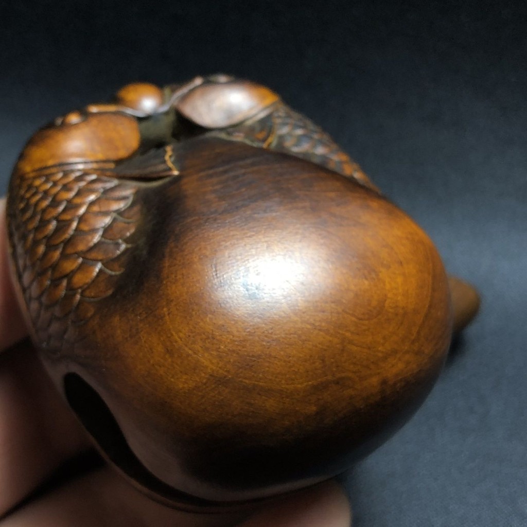 Cũ Tây Tạng Gỗ Boxwood Khắc Gỗ Cá Giải Nén Khắc Song Ngư Handmade Fushou Ankang Zen Cầm Tay Gỗ Cá 5.