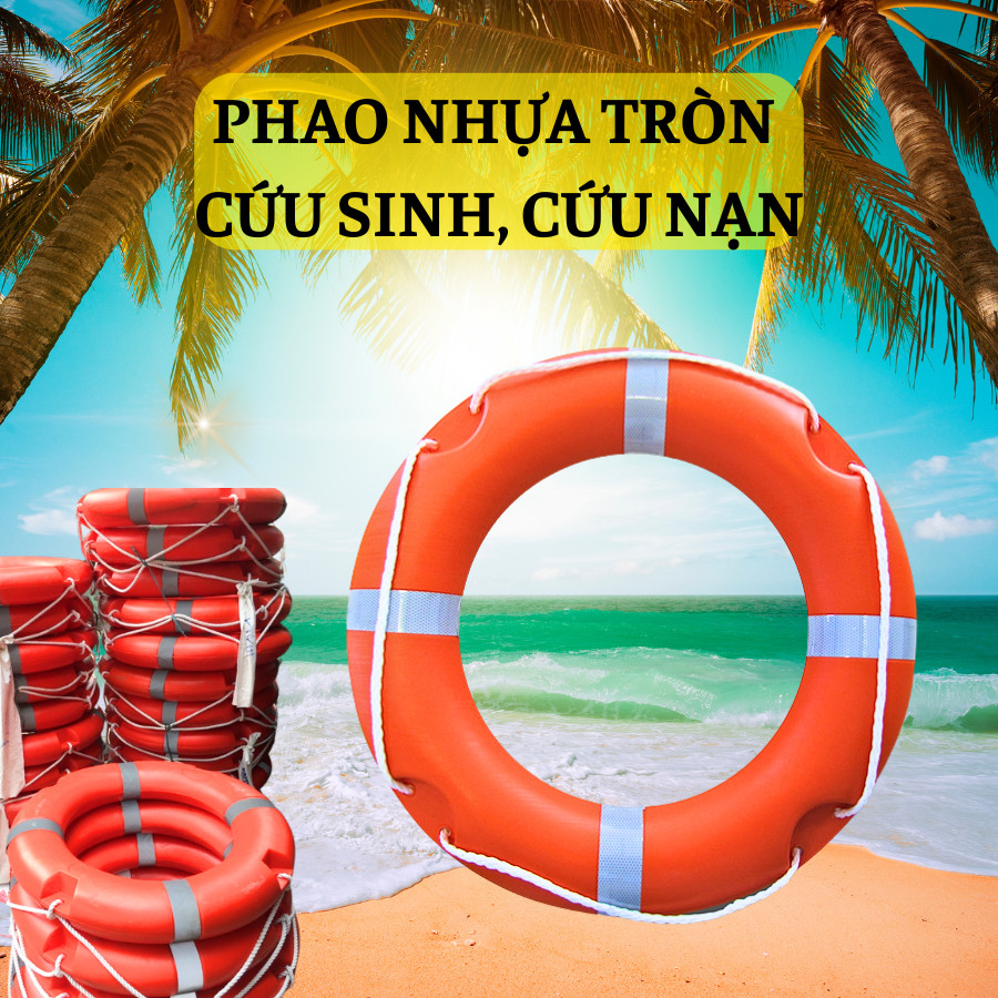 Phao Tròn, phao cứu hộ Cứu nạn Màu Cam Phản Quang 47x67cm_Thiết bị cứu hộ cứu nạn, cứu hộ