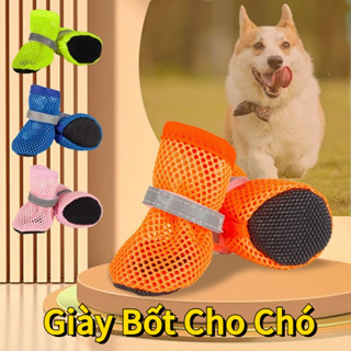 Giày Bốt Cho Chó Mèo thú cưng  mùa Hè Chống Trơn Trượt Thông Gió