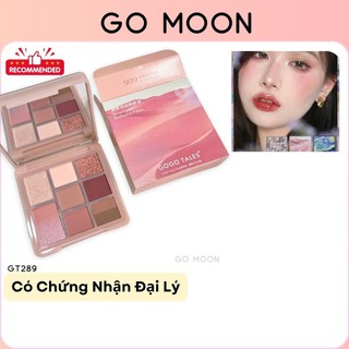  GOGOTALES Bảng phấn mắt Gogo Tales 9 ô Monet Garden GT289 phấn mắt hoa khô kèm gương mịn lì lâu trôi tone hồng khói 