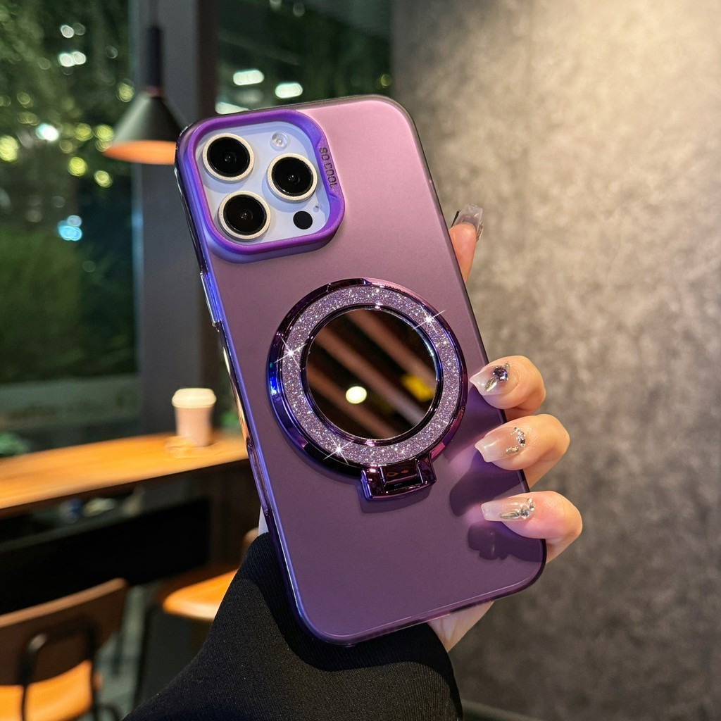 Dành Cho Tecno Camon 30S Pro / Camon 30s Ốp Lưng Sáng Bóng Gương Đứng Chân Đế Dành Cho Techno Camon3