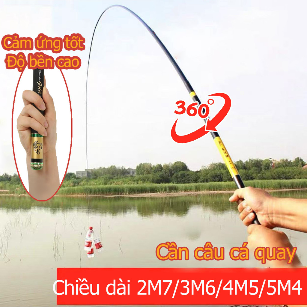 Cần câu cá quay 2M7/3M6/4M5/5M4 Bộ cần câu mồi đa năng Cần Câu Tay Khổng Tước 3h Kèm Phụ Kiện, Mồi K