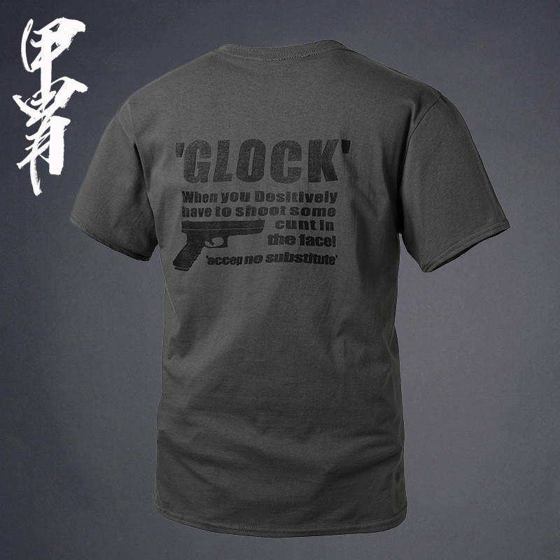 Giáp Ngoài Trời Quân Đội Người Hâm Mộ GLOCK GLOCK In Áo Thun Nữ Tay Ngắn Nam Ôm Đáy Áo Sơ Mi Câu Lạc