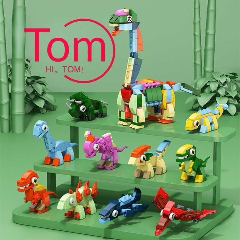 Bộ Đồ Chơi Lắp Ghép Thế Giới Khủng Long,Mô hình lắp ráp động vật chim,Mini Quà Tặng Cho Bé 10 in 1