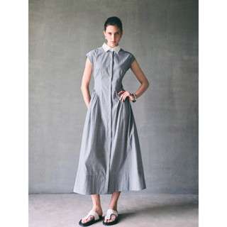 [DEZUS] Đầm/Váy Sơ Mi Dáng Dài, Cổ Bẻ Kẻ Sọc - GINNA DRESS - U2FW250302