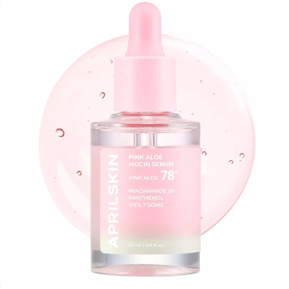 Aprilskin Pink Aloe Mucin Serum 1.01 Fl.Oz (30Ml) Hydrating 78% Jeju Aloe Mucin