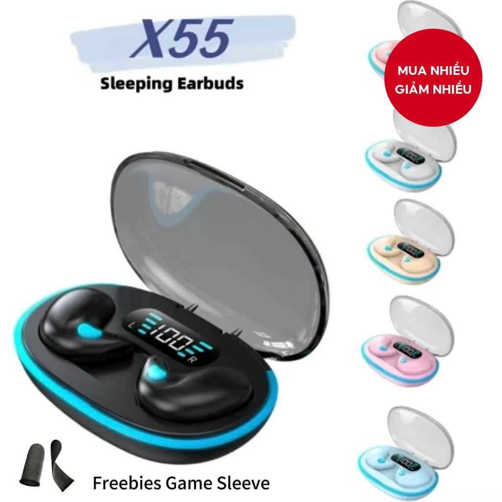 [Freebies Tay áo trò chơi] Tai nghe ngủ X55 Tai nghe Mini không dây dành cho công sở Tai nghe BluetoothTWS Tai nghe ẩn âm thanh nổi có cuộc gọi Mic HD chống nước | BigBuy360 - bigbuy360.vn
