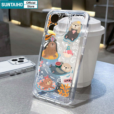 Ốp Điện Thoại Suntaiho Hoạt Hình Động Vật Biển Otter Trong Suốt Mềm Cao Cấp Chống Sốc Cho iPhone 11 12 13 14 15 16 Pro max IP 7 8 Plus Iphon X Xs XR Xs max