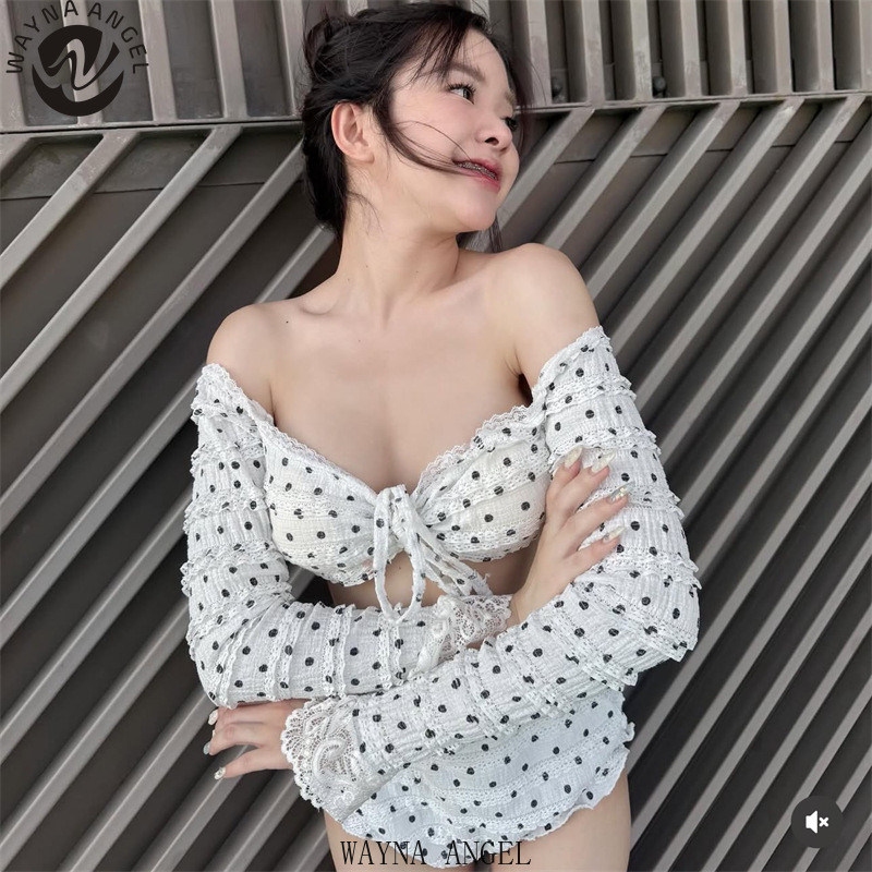 (Wayna Angle) Đồ bơi dài tay hai mảnh mới dành cho nữ giảm béo, khu nghỉ mát bãi biển và đồ bơi suối nước nóng | BigBuy360 - bigbuy360.vn