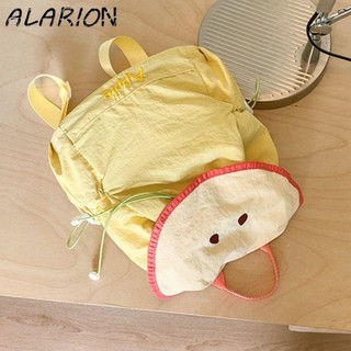  Ba lô dây rút ngoài trời ALARION Ba lô Nylon trái cây chống thấm nước phong cách Hàn Quốc Túi sách đi lại màu Dopamine thông thường Túi đeo vai đi bộ đường dài cho bé gái 