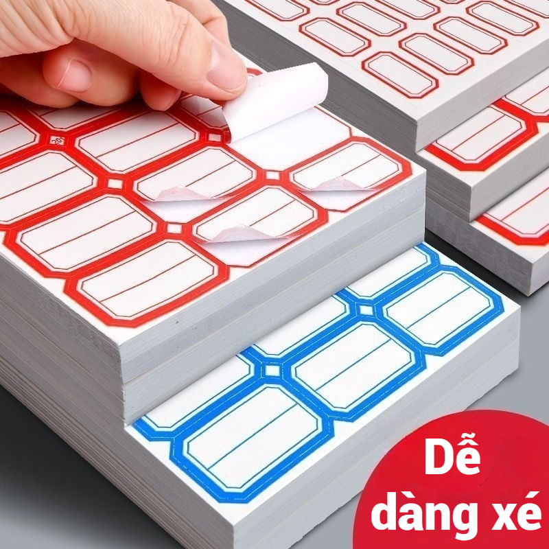 Combo 50 tờ nhãn dán ghi chú, ghi tên tự dính nhiều kích thước đánh dấu đồ vật tiện lợi