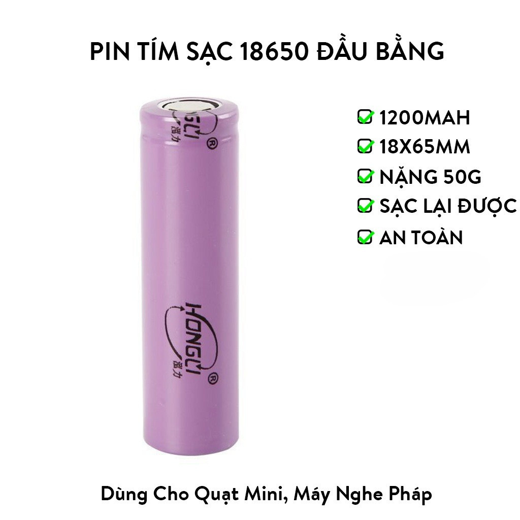 Bộ Sạc Pin 18650 1200mAh 3,7v Hongli Dùng Cho Máy Ảnh, Gimbal, Đèn Pin, Quạt…