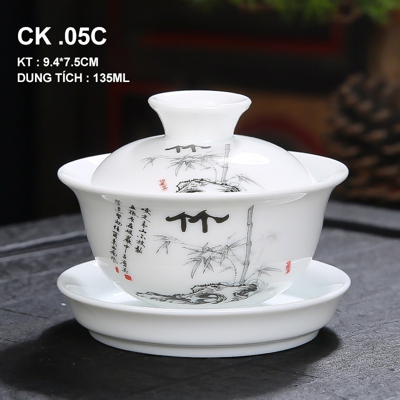 💎RẺ VÔ ĐỊCH💎Tổng hợp 4 mẫu Chén Khải Cảnh Đức Trấn Lan – Trúc – Cúc – Mai – Dung Tích 135ml