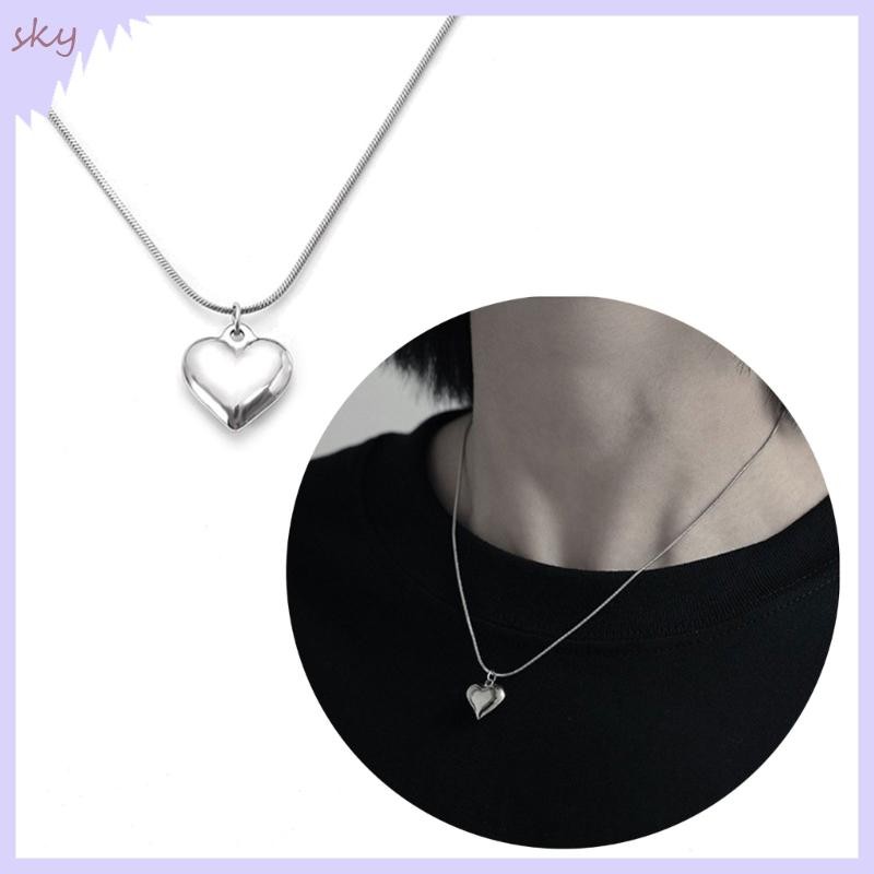 Titanium Steel  Heart Pendant Necklaces Heart Necklace Long Chain Love Necklaces