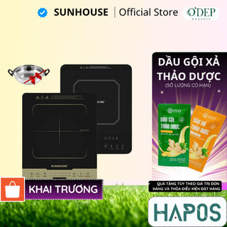 Bếp điện từ Sunhouse 2000W cảm ứng Chính hãng, Tặng kèm nồi lẩu, 8 chế độ nấu SHD6802/SHD6805 - HAPOS HSA