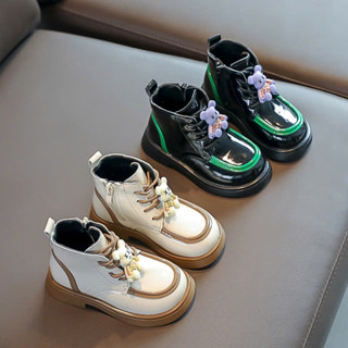 Giày Bốt cho Bé Trai Bé Gái Cao Cổ Từ 1 - 7 Tuổi Quai Dán Da PU Bóng Phong Cách Thể Thao Cá Tính BO977 Lạc Lạc 0604