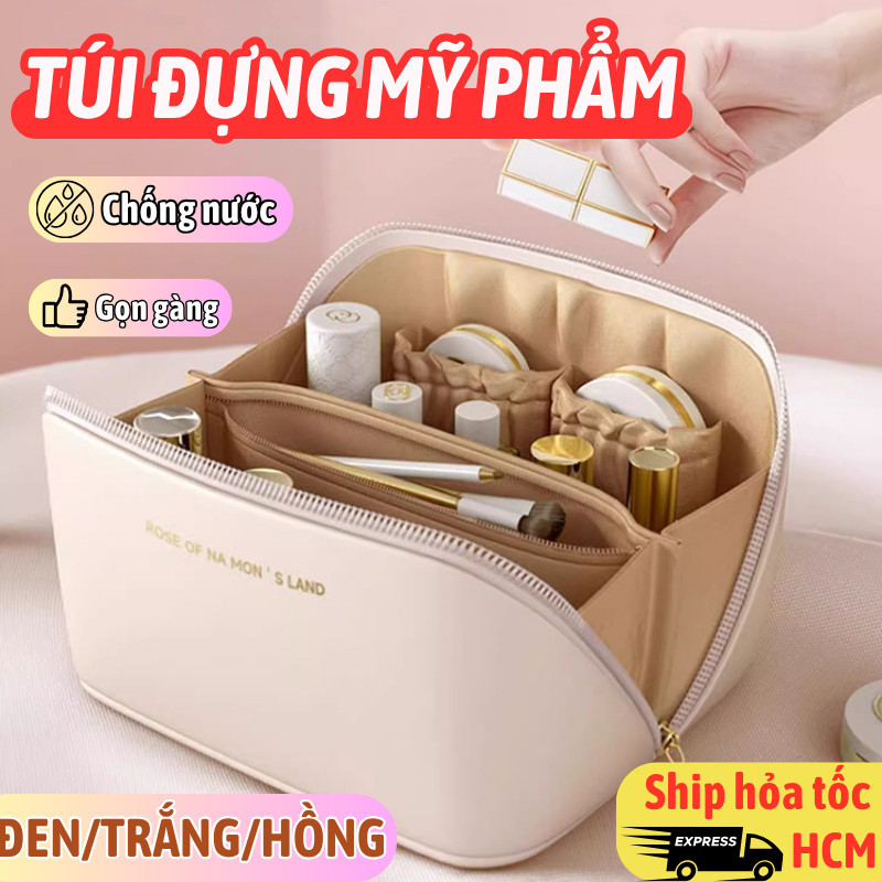 Joful Home Túi Trang Điểm Dáng Gối Cầm Tay – Chống Bụi, Khóa Kéo Êm, Đựng Đồ Makeup Gọn Gàng