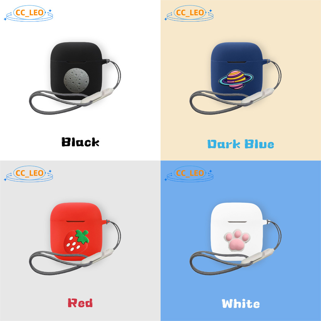 Case for EDIFIER X2 Plus Cute lanyard pendant Cartoon Dinosaur Piggy Shark Silicone Soft Case EDIFIE