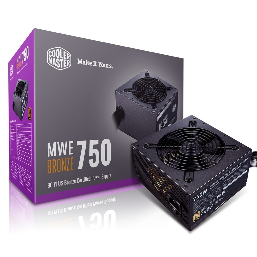 NGUỒN MÁY TÍNH COOLER MASTER MWE 750 BRONZE V2 FULL RANGE (750W/ 80 PLUS BRONZE / NON MODULAR)