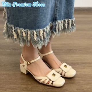 Miu Premium Shoes  Xăng đan nữ Xăng đan hở mũi hở gót nhọn đầu tròn giày mới ngoài trời phong cách cổ điển