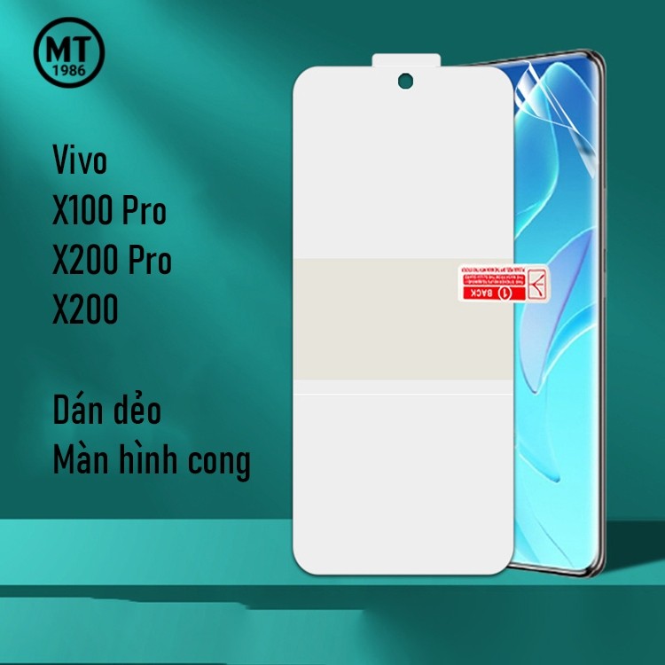 Miếng Dán Dẻo Hydrogel Vivo X200/ X200 Pro, Vivo X100/ X100 Pro/ X100 Ultra/ Trong Suốt tránh trầy x